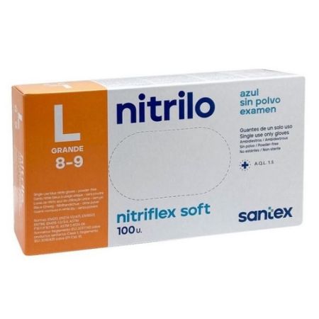 Luvas de Nitrilo s/Pó Azul Cx100