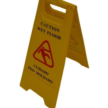 Sinal de Pavimento Molhado Inglês/Português